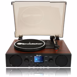 Roadstar TTR-8850ED BT, Giradischi con trasmissione a cinghia, Nero, Legno, 33,45,78 Giri/min, Manopola, DAB+, FM, SD