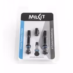 milKit valve pack 35, Valvola tubeless, Pneumatico senza camera d'aria, Nero, 35 mm, Blister