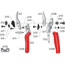 Felco - 12 forbici da potatura (taglio ø 20 mm, forbici da potatura con manico avvolgente, forbici da potatura per mani di media grandezza, lunghezza