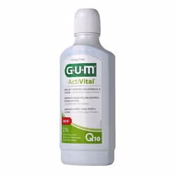 GUM ActiVital Collutorio con coenzima Q10 e melograno, rinforza gengive e denti, azione antiplacca, formula senza alcool. Ide ...