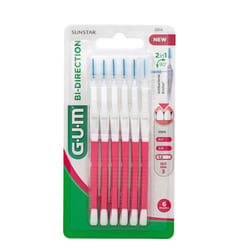 Gum Bi-Direction Scovolini Punta Fine per Pulizia Interdentale 6 Pezzi
