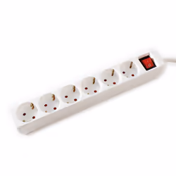 VALUE 19.99.1085, 3 m, Interno, 1,5 mm², Plastica, Bianco, 6 presa(e) AC