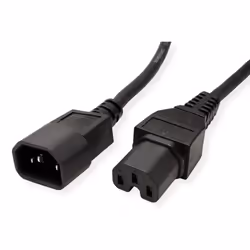 VALUE 19.99.1123 cavo di alimentazione Nero 3 m Accoppiatore C14 Accoppiatore C15