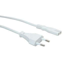 VALUE 19.99.2090 cavo di alimentazione Bianco 1 m CEE7/16 Accoppiatore C7