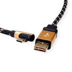 ROLINE 11.02.9062 cavo USB USB 2.0 3 m USB A USB C Nero, Oro - Vista aggiuntiva 2