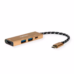 ROLINE 12.02.1119 replicatore di porte e docking station per laptop Cablato USB 3.2 Gen 2 (3.1 Gen 2) Type-C Oro - Vista aggiuntiva 2