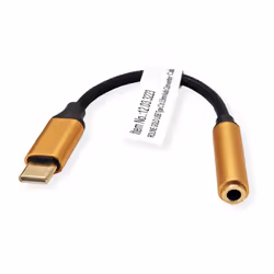 ROLINE 12.03.3223 cavo per cellulare Nero, Oro 0,13 m USB C 3.5mm - Vista aggiuntiva 2