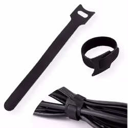 VALUE 25.99.5240 fascetta Fascetta con gancio e anello Nero 20 pz