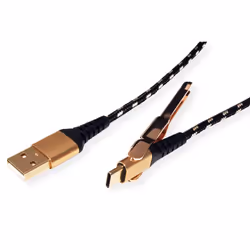 ROLINE 11.02.8920 cavo USB USB 2.0 1 m USB A USB C Nero, Oro