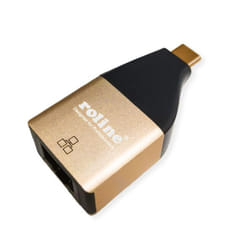 ROLINE 12.02.1111 adattatore per inversione del genere dei cavi USB Type C RJ-45 Nero, Oro