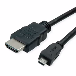 ROLINE 11445581, 2 m, HDMI tipo A (Standard), HDMI tipo D (Micro), Compatibilità 3D, Audio Return Channel (ARC), Nero