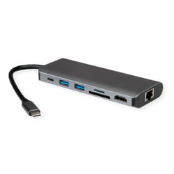 ROLINE 12021123 replicatore di porte e docking station per laptop Cablato USB 3.2 Gen 1 (3.1 Gen 1) Type-C Grigio