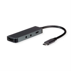 ROLINE 12021125 replicatore di porte e docking station per laptop Cablato USB 3.2 Gen 1 (3.1 Gen 1) Type-C Grigio