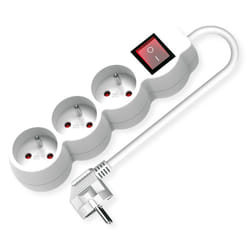 VALUE 19.99.0961 prolunghe e multiple 3 m 3 presa(e) AC Interno Bianco