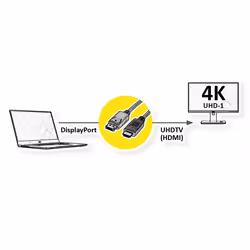 ROLINE 11.04.5996-10 2 m DisplayPort HDMI Nero - Vista aggiuntiva 2