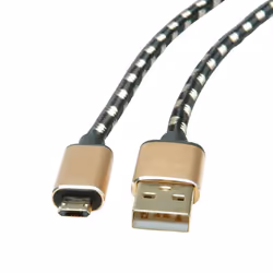 ROLINE 11.02.8820 cavo USB USB 2.0 1,8 m USB C Micro-USB B Nero, Oro - Vista aggiuntiva 4