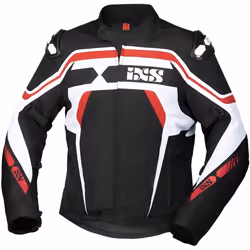 IXS Sport RS-700-ST Giacca tessile motociclistica, nero-bianco-rosso, dimensione L per uomo