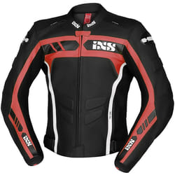 IXS Sport RS-600 1.0 Giacca in pelle motociclistica, nero-bianco-rosso, dimensione 48 per uomo