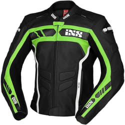 IXS Sport RS-600 1.0 Giacca in pelle motociclistica, nero-bianco-verde, dimensione 48 per uomo
