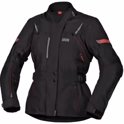 IXS Tour Liz-ST Giacca tessile da donna, nero-rosso, dimensione XS per donne