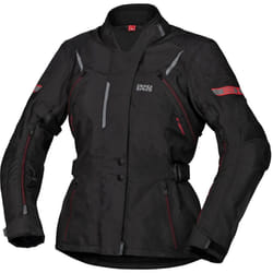 IXS Tour Liz-ST Giacca tessile da donna, nero-rosso, dimensione XS per donne