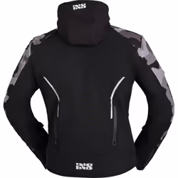 IXS Moto Camo Felpa con cappuccio e zip da moto, nero-multicolore, dimensione 3XL per uomo
