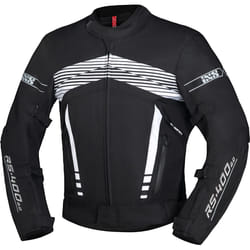 IXS RS-400-ST 3.0 Giacca tessile da moto impermeabile, nero-bianco, dimensione M per uomo