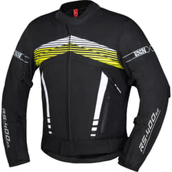 IXS RS-400-ST 3.0 Giacca tessile da moto impermeabile, nero-bianco-giallo, dimensione S per uomo