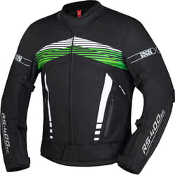 IXS RS-400-ST 3.0 Giacca tessile da moto impermeabile, nero-bianco-verde, dimensione L per uomo