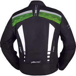 IXS RS-400-ST 3.0 Giacca tessile da moto impermeabile, nero-bianco-verde, dimensione L per uomo
