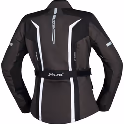 IXS Evans-ST 2.0 Giacca tessile da moto da donna impermeabile, nero-grigio-bianco, dimensione M per donne
