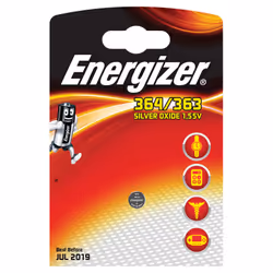 Energizer 364/363, Batteria monouso, Ossido d'argento (S), 1,55 V, 1 pz, Hg (mercurio), Metallico