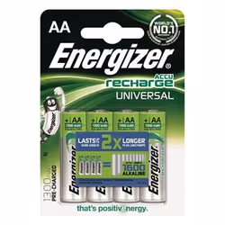 Energizer 7638900268317, Batteria monouso, Stilo AA, Nichel-Metallo Idruro (NiMH), 1,2 V, 4 pz, Blister