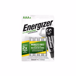 Energizer - Blister di 4 batterie universali ricaricabili 500 mah tipo hr03