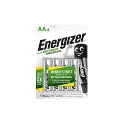 Energizer - Pacchetto blister 4 batterie ricaricabili universal potenza 1300 mah tipo hr6