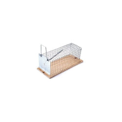 Trappola in metallo con base in legno lunga 29 cm e larga 12 cm