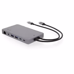 LMP Display Dock 2, Cablato, USB 3.2 Gen 1 (3.1 Gen 1) Type-C, 100 W, 3,5 mm, 10,100,1000 Mbit/s, Grigio