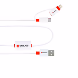 Skross BUZZ cavo USB 1 m USB A Micro-USB B/Lightning Bianco - Vista aggiuntiva 3