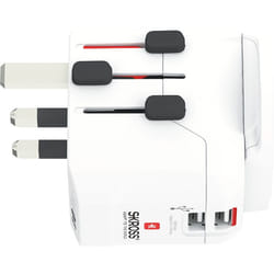 Skross PRO Light USB (2xA) - World Bianco