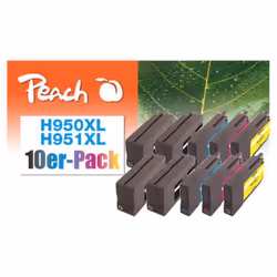 Peach 0F319837, Blu, Ciano, Magenta, Giallo, Inchiostro a base di pigmento, 78 ml, 27 ml, 10 pz, 3205 pagine