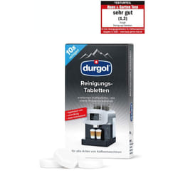 Durgol - Compresse detergenti – Pulisce, protegge e nutre macchine da caffè di tutti i tipi e marche – Biodegradabili – Versione tedesca – 1 x 10