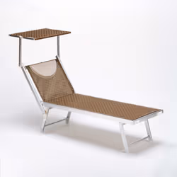 ProduceShop Lettino Santorini L.E. Moka, Marrone, Sdraiato, Acciaio, 730 mm, 1880 mm, 385 mm