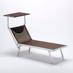ProduceShop Lettino Santorini L.E. Choc, Cioccolato, Sdraiato, Acciaio, 730 mm, 1880 mm, 385 mm