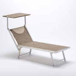 ProduceShop Lettino Santorini L.E. Nature, Marrone, Sdraiato, Acciaio, 730 mm, 1880 mm, 385 mm