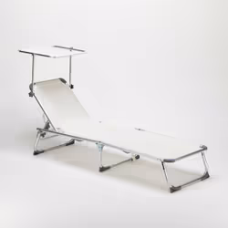 ProduceShop Lettino CALIFORNIA Bianco, Bianco, Alluminio, Sdraiato/Seduto, Alluminio, 1,2 mm, 1880 mm