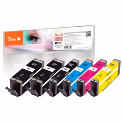 Peach PI100-397, Resa extra elevata (super), Nero, Ciano, Magenta, Nero per foto, Giallo, 23 ml, 12 ml, 6 pz, Confezione mult ...