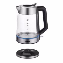 Trisa Easy Fill, 2 L, 2200 W, Nero, Acciaio inox, Vetro, Indicatore del livello dell'acqua, Arresto di sicurezza contro il su ...