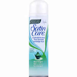 Gillette Satin Care Sensitive Skin, Gel da barba, Pelle sensibile, 200 ml, Aqua, Palmitic Acid, Triethanolamine, Isopentane, ...