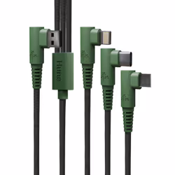 Hune AT-ACC-CA-362, 1,2 m, USB A, USB C/Micro USB-A/Lightning, USB 2.0, Verde, Grigio, Arancione