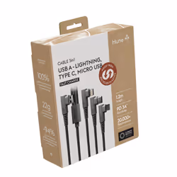 Hune AT-ACC-CA-362 cavo USB USB 2.0 1,2 m USB A USB C/Micro USB-A/Lightning Verde, Grigio, Arancione